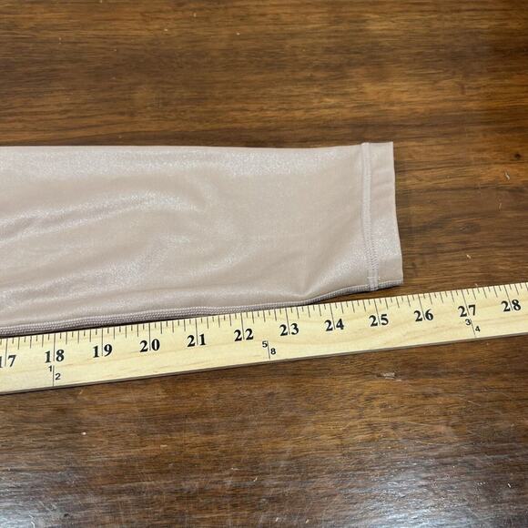 Athleta Leggings Women Small Blush Pink Shimmer High Rise Ballet Dance - Picture 8 of 8